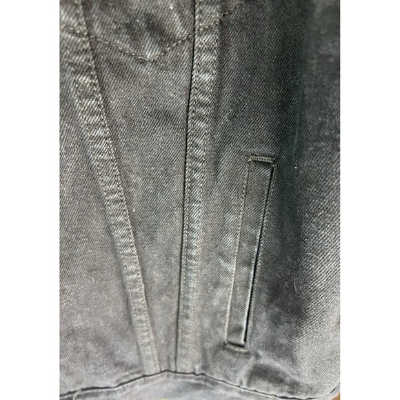 Vtg Y2K Reliq Denim Black Denim Trucker Jean Jacket L Skater Outdoor Classic - Picture 6 of 11